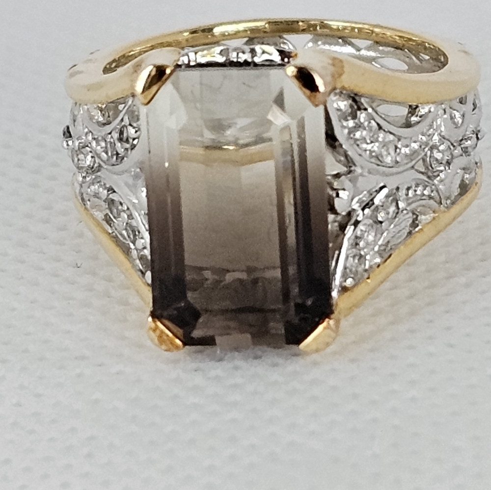 Gorgeous Victoria Weick Ombre Quartz Ring 18k over Sterling Silver Size 8! - Picture 4 of 11